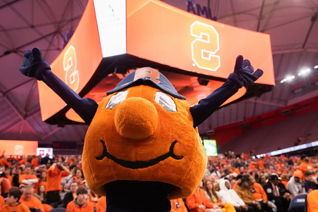 Otto the Orange inside the JMA Wireless Dome.